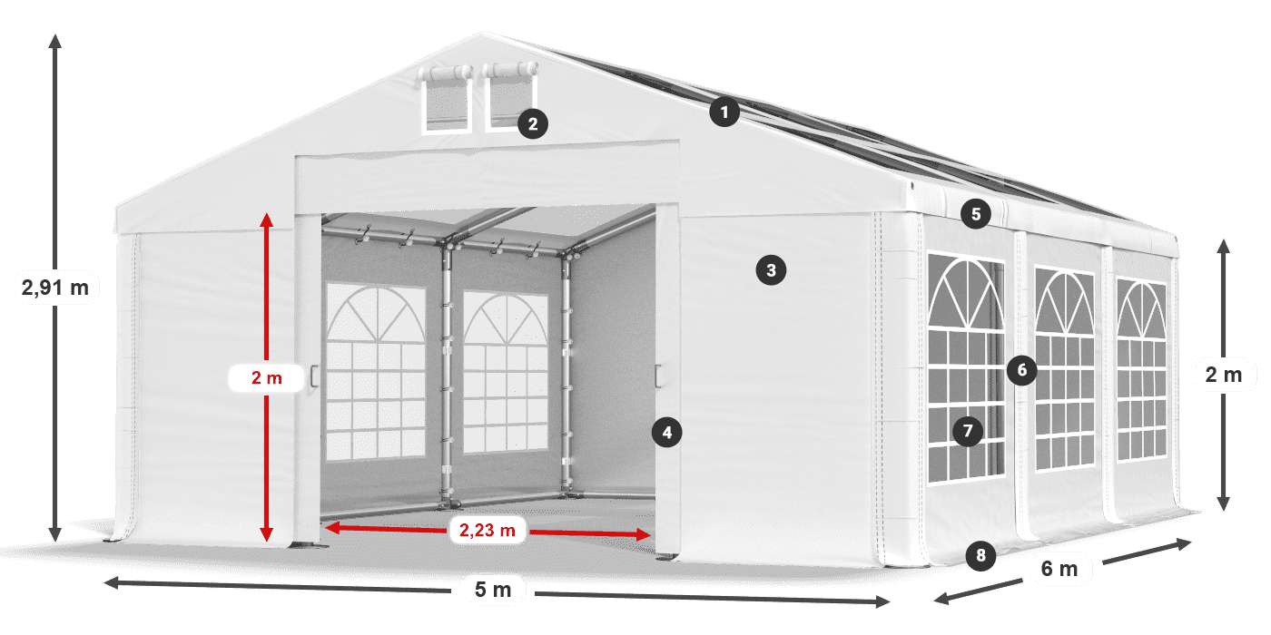 Dach: MS 580 PVC Ściany: FR 620 PVC