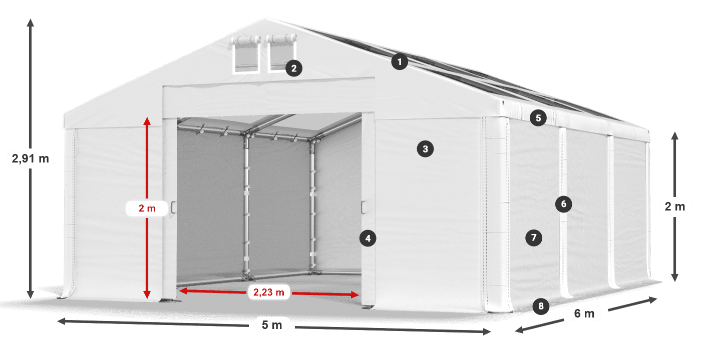 Dach: MS 580 PVC Ściany: HFR 750 PVC
