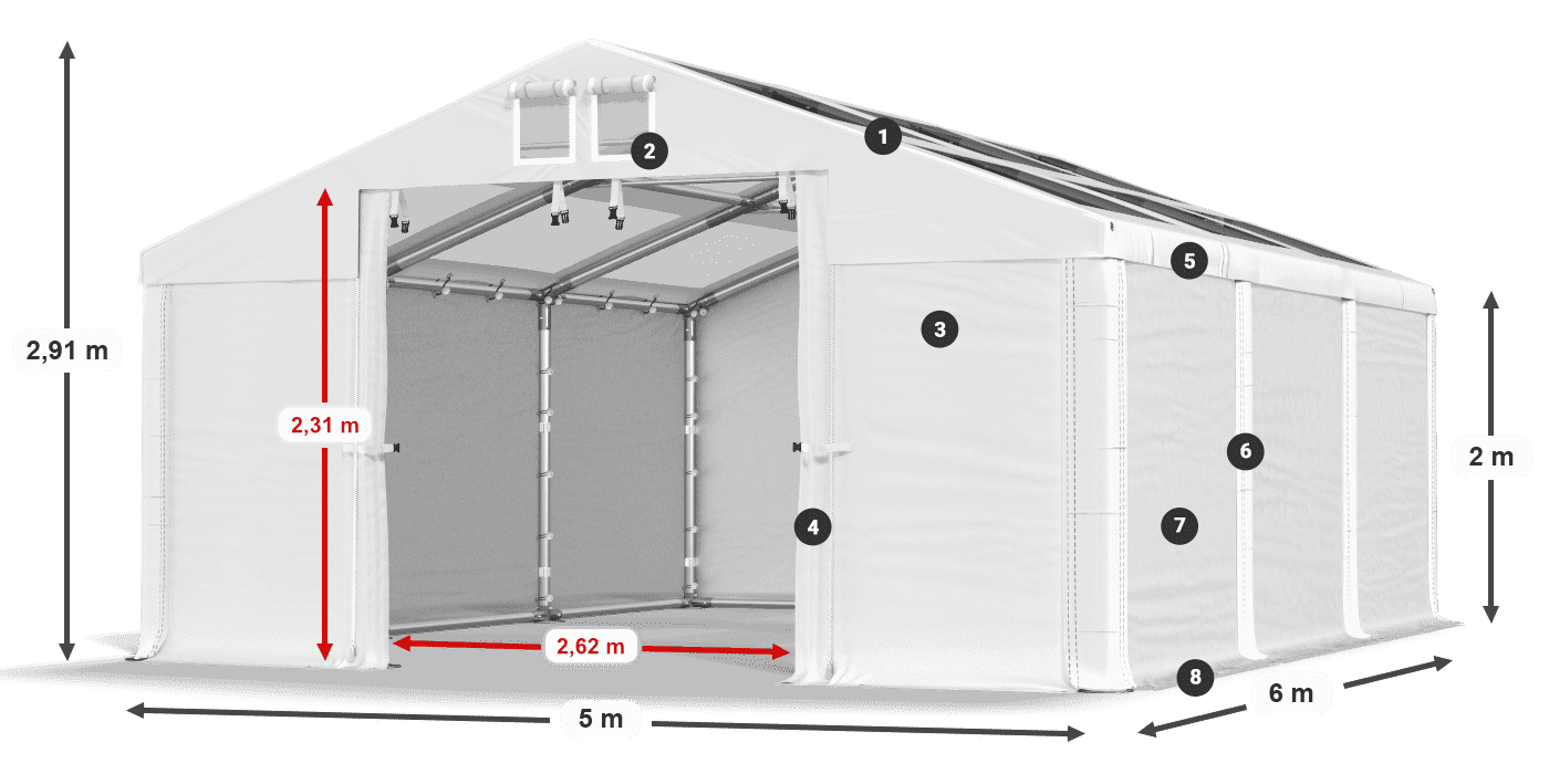 Dach: MS 580 PVC Ściany: HFR 750 PVC