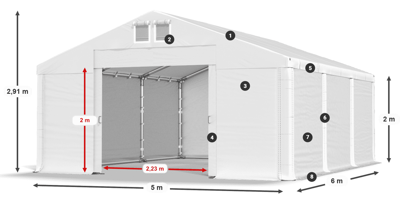 Dach: SD 560 PVC Ściany: HFR 750 PVC