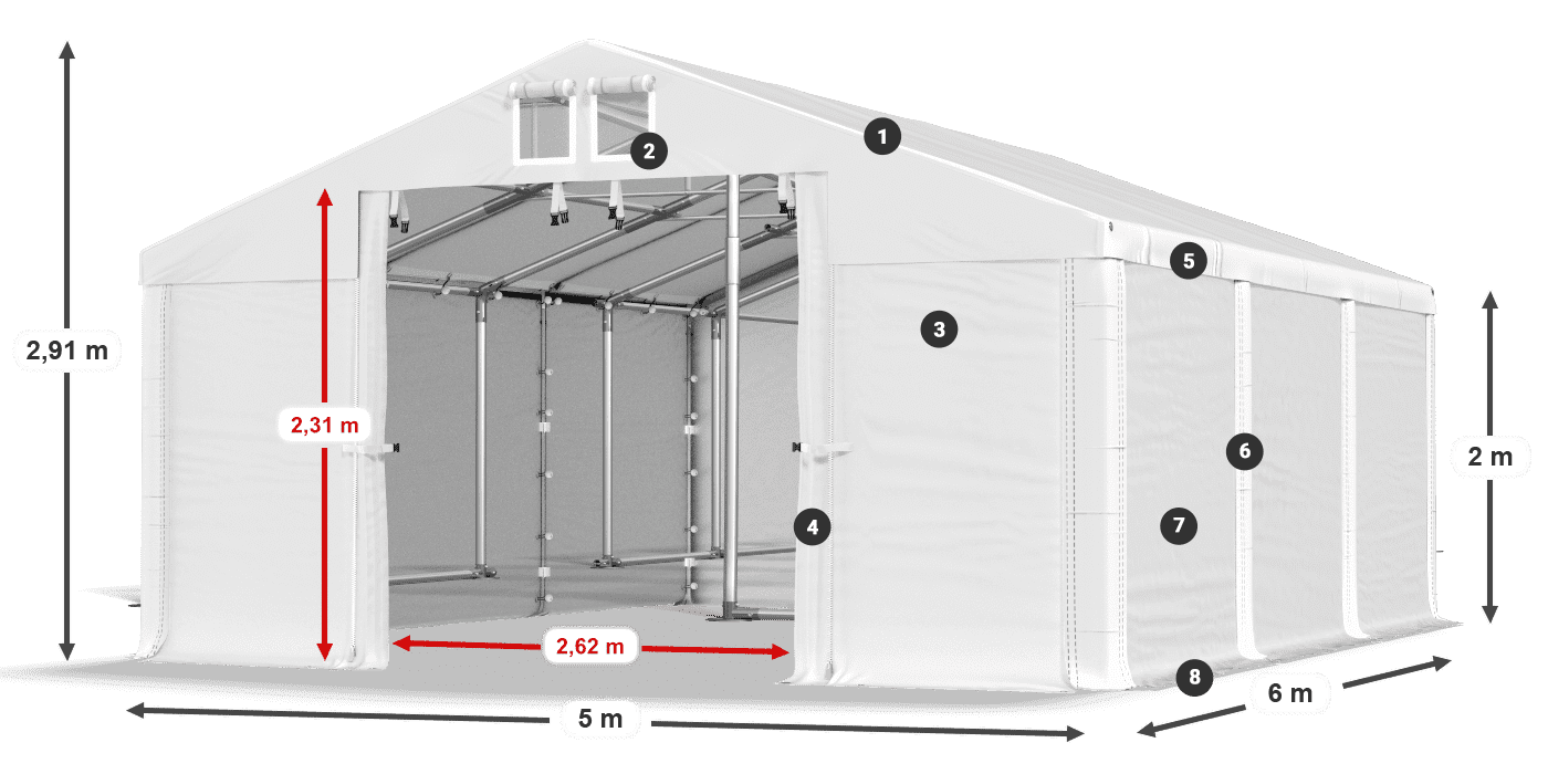 Dach: SD 560 PVC Ściany: HFR 750 PVC