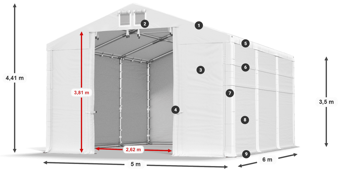 Dach: HFR 750 PVC Ściany: MS 580 PVC