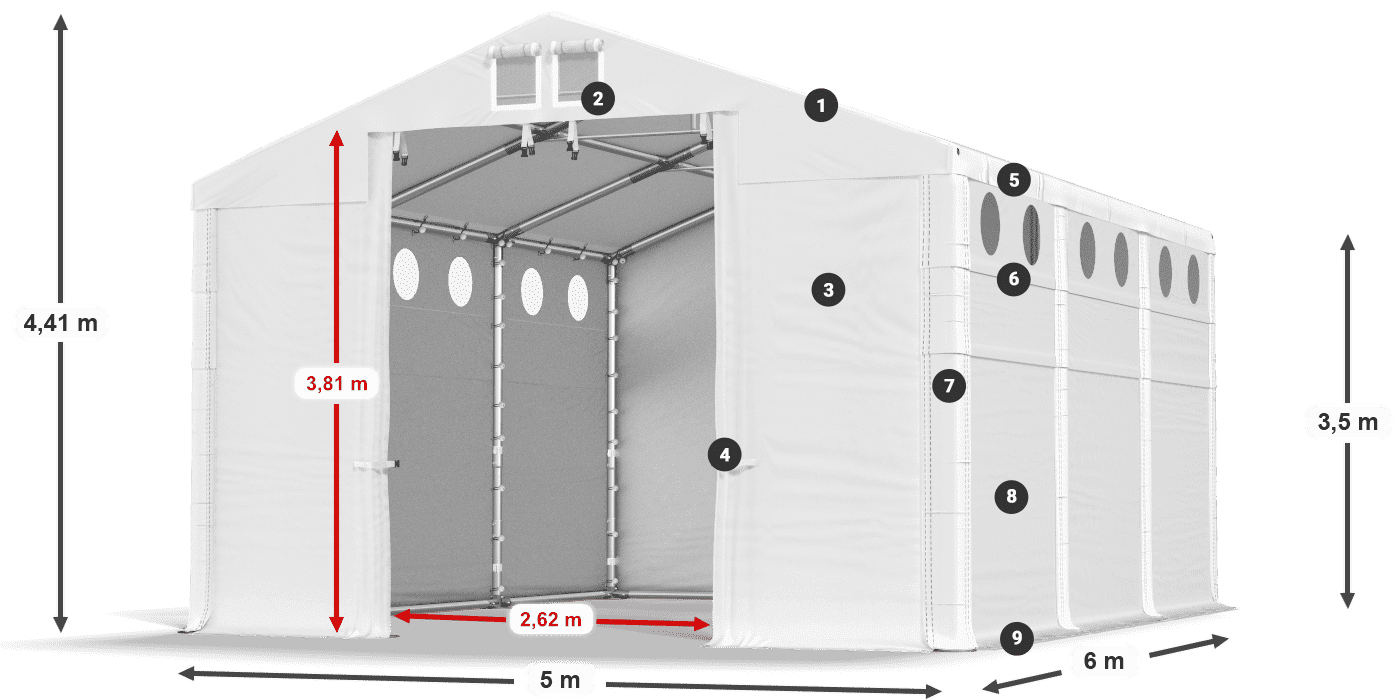 Dach: HFR 750 PVC Ściany: MS 580 PVC