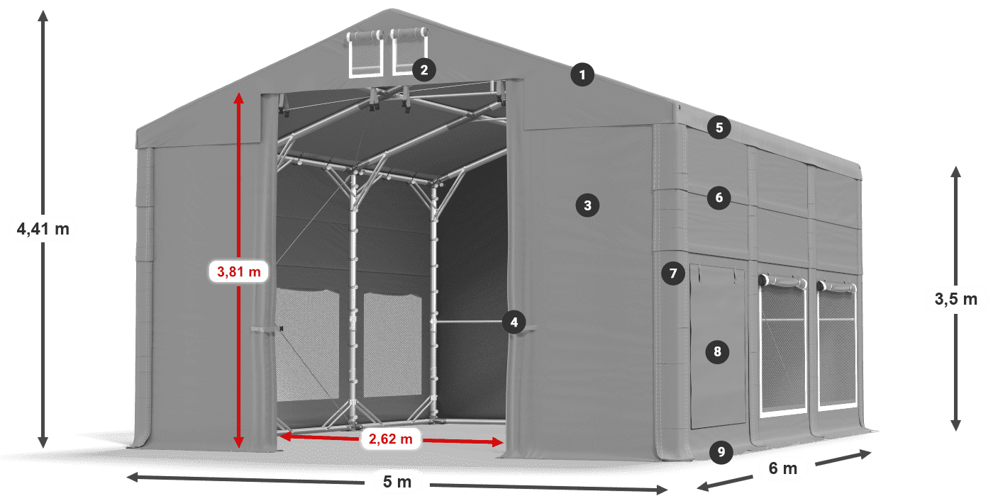 Dach: HFR 750 PVC Ściany: SD 500 PVC