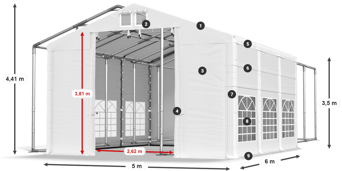 Dach: HFR 750 PVC Ściany: SD 500 PVC