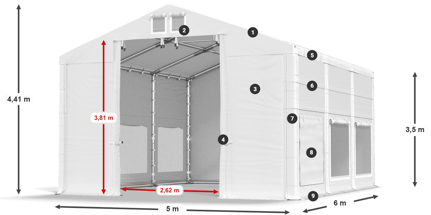 Dach: HFR 750 PVC Ściany: SD 500 PVC