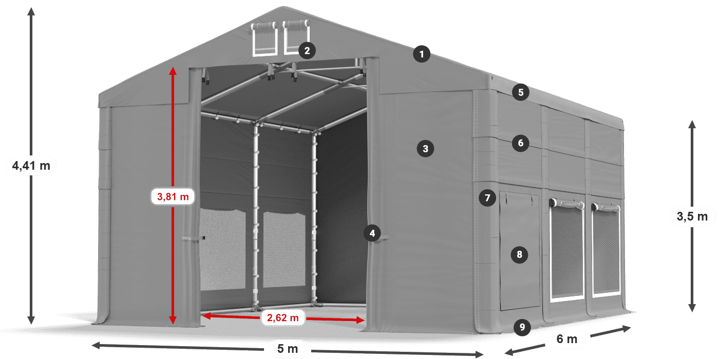 Dach: HFR 750 PVC Ściany: SD 500 PVC