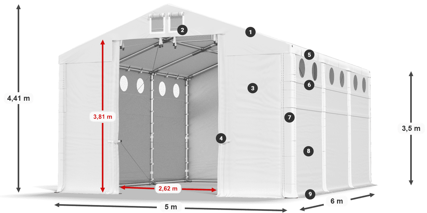 Dach: HFR 750 PVC Ściany: SD 500 PVC