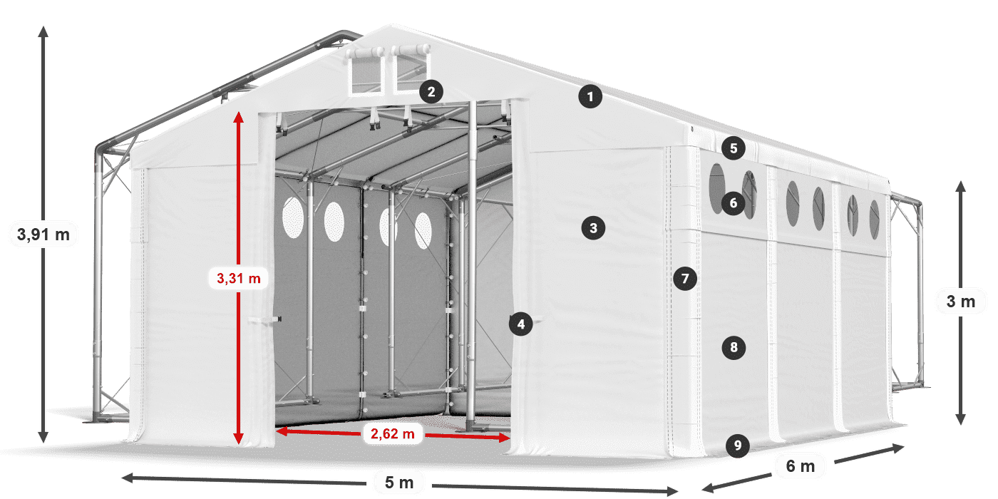 Dach: FR 620 PVC Ściany: HFR 750 PVC