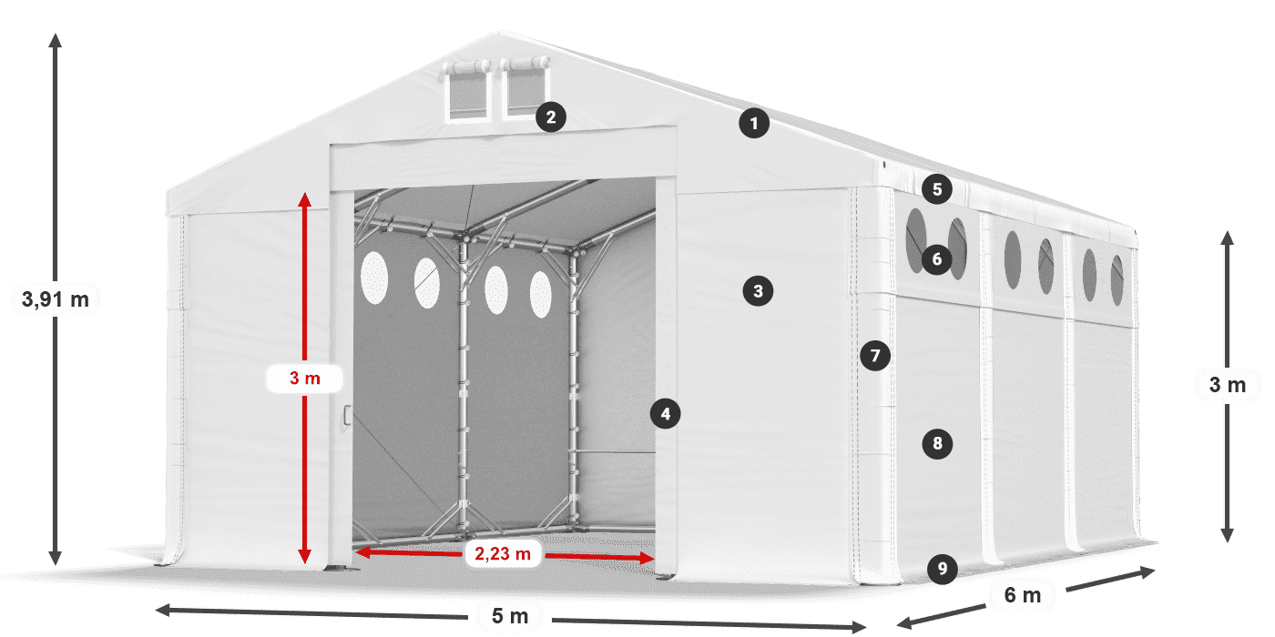 Dach: FR 620 PVC Ściany: MS 580 PVC