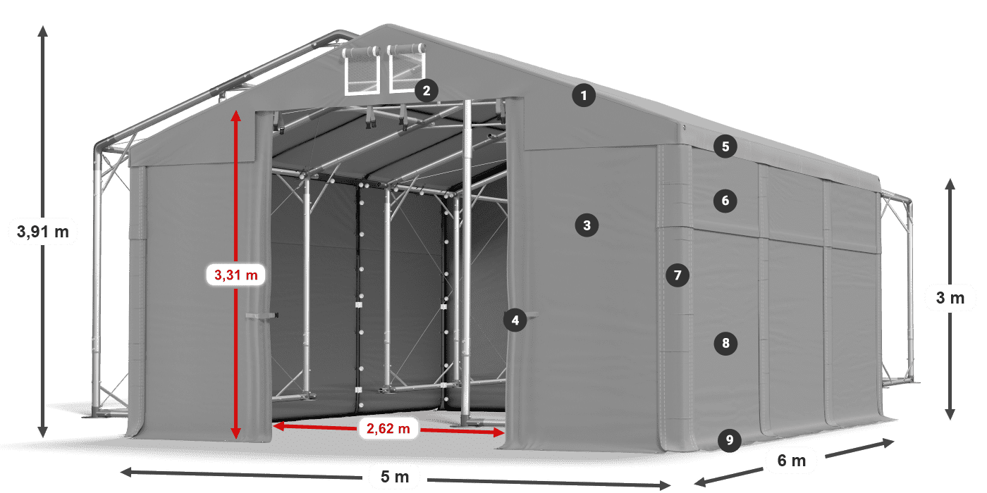 Dach: HFR 750 PVC Ściany: SD 500 PVC