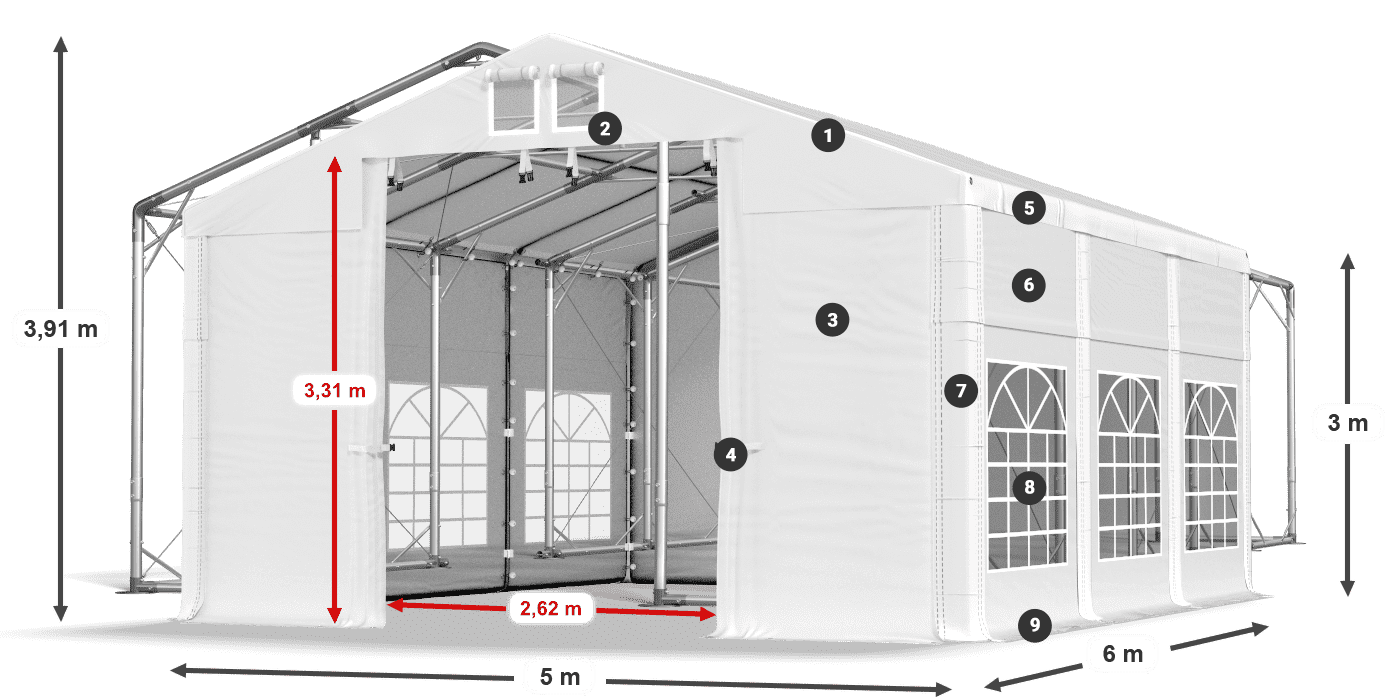Dach: HFR 750 PVC Ściany: SD 500 PVC