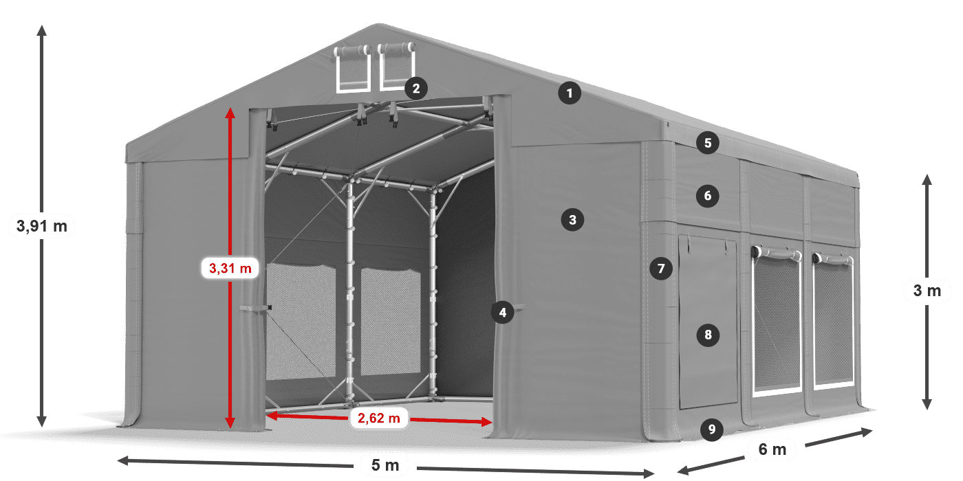 Dach: HFR 750 PVC Ściany: SD 500 PVC