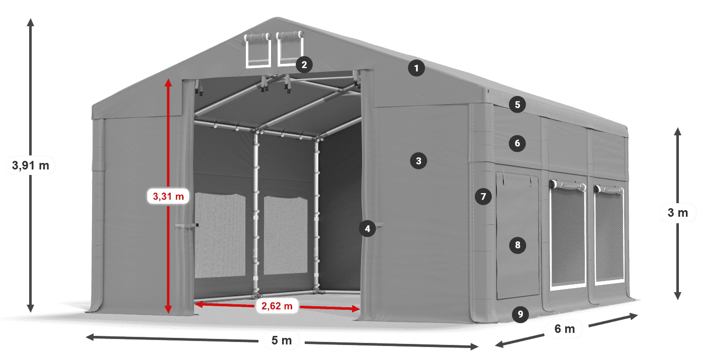 Dach: HFR 750 PVC Ściany: SD 500 PVC