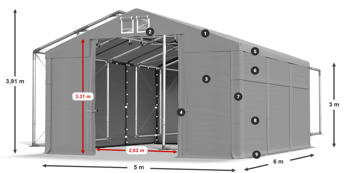 Dach: HFR 750 PVC Ściany: SD 500 PVC