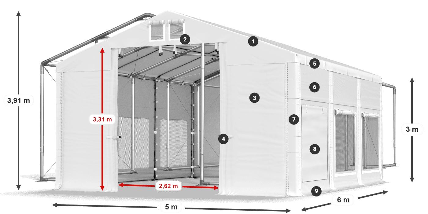 Dach: HFR 750 PVC Ściany: SD 500 PVC