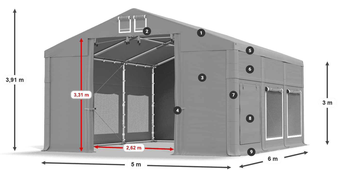 Dach: HFR 750 PVC Ściany: SD 500 PVC