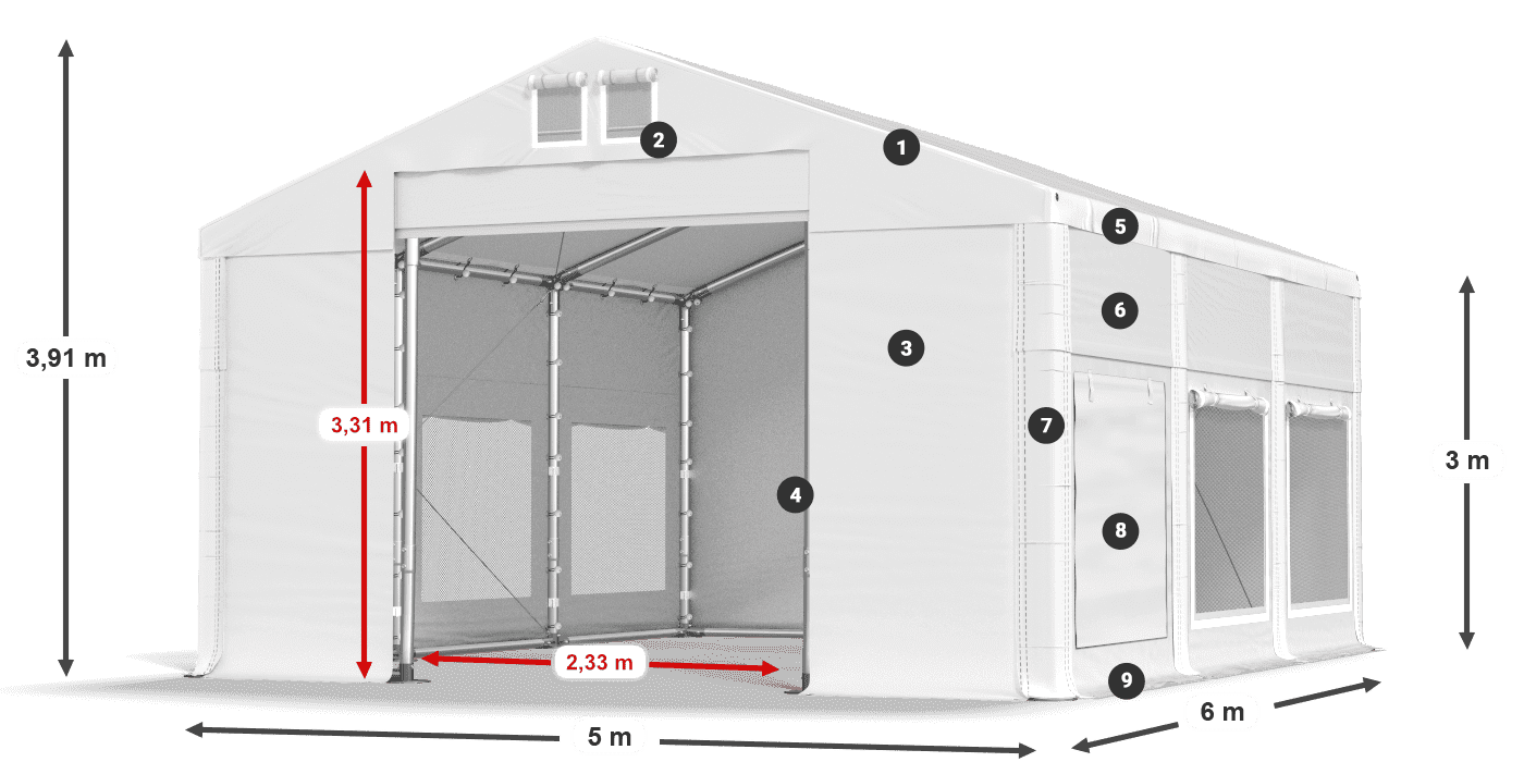 Dach: MS 580 PVC Ściany: SD 500 PVC