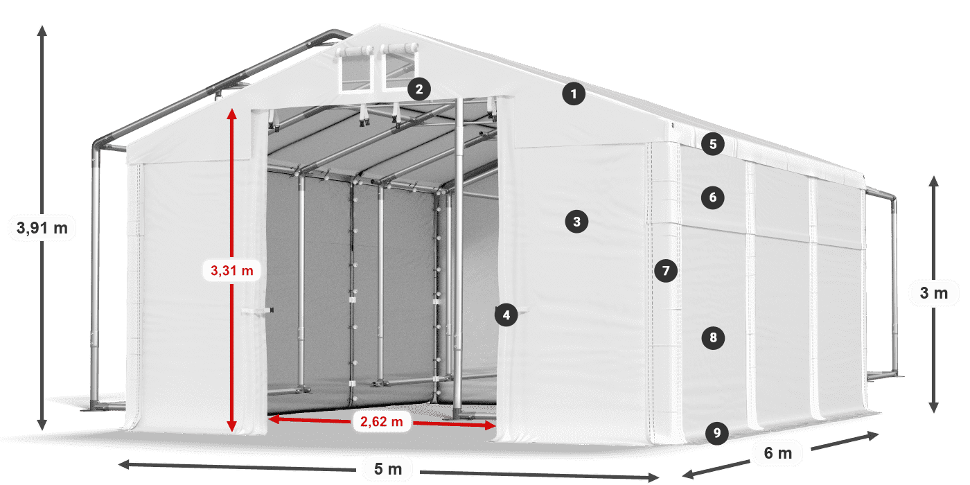 Dach: SD 560 PVC Ściany: HFR 750 PVC