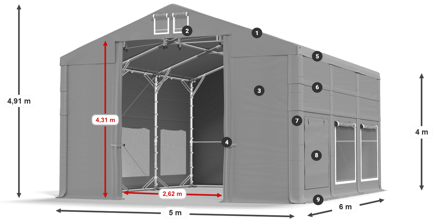 Dach: HFR 750 PVC Ściany: SD 500 PVC