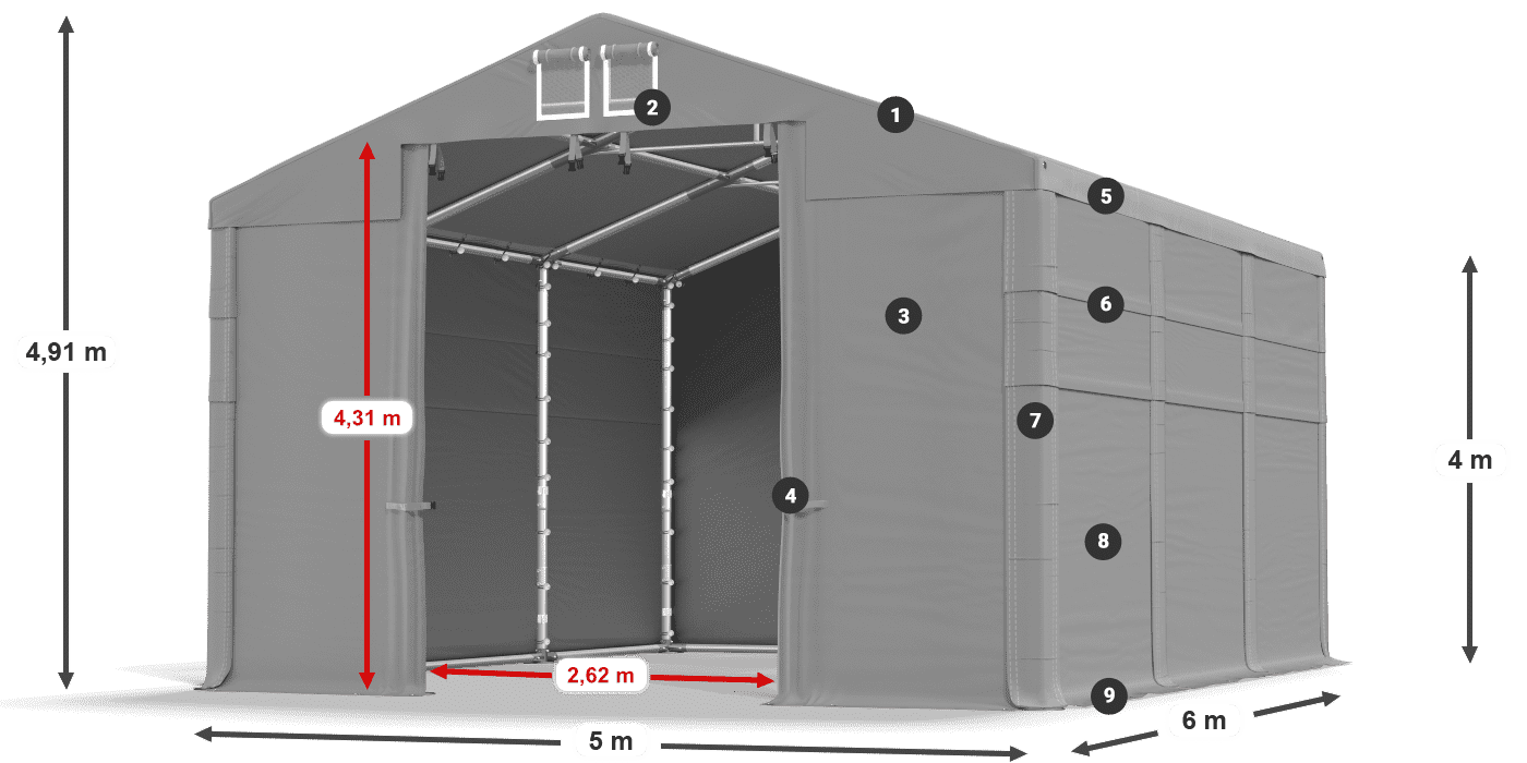 Dach: HFR 750 PVC Ściany: SD 500 PVC