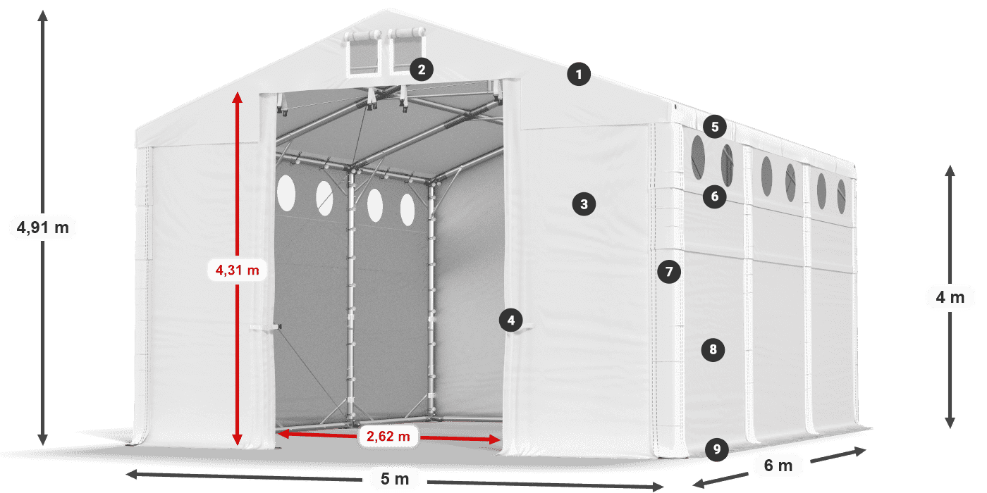 Dach: SD 560 PVC Ściany: HFR 750 PVC