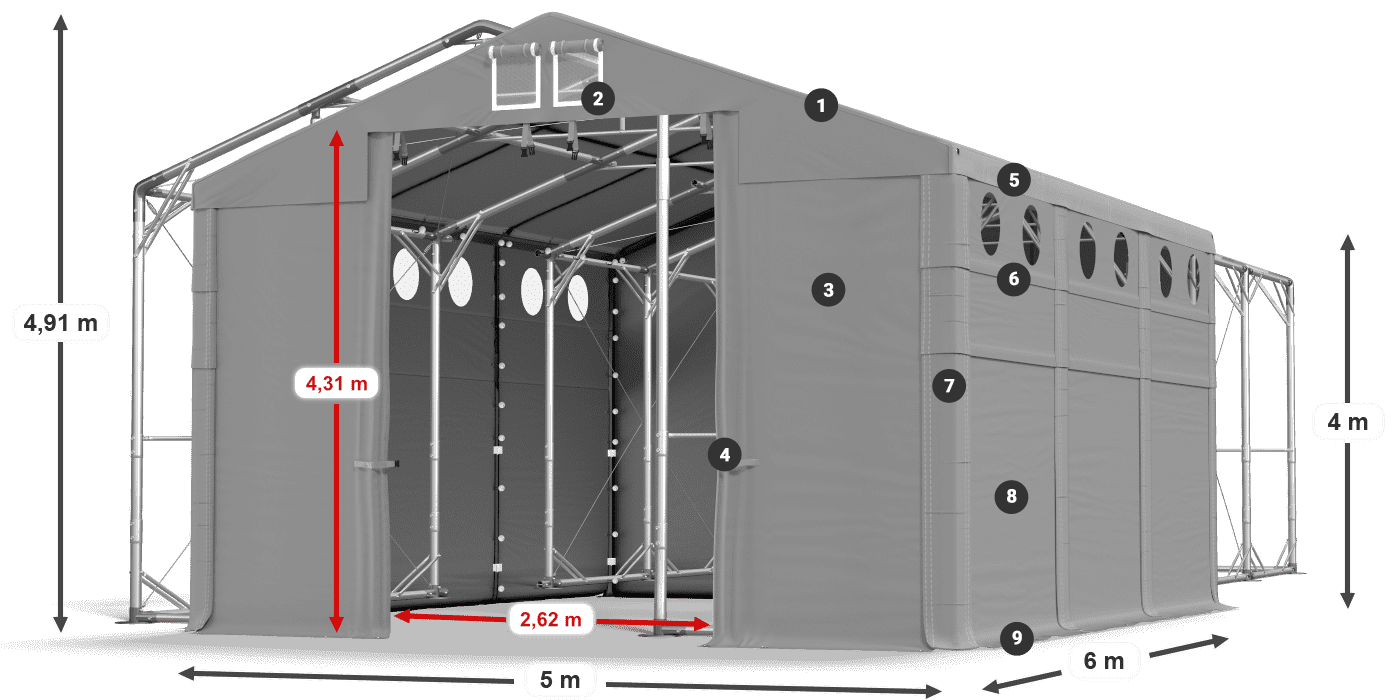 Dach: SD 560 PVC Ściany: HFR 750 PVC