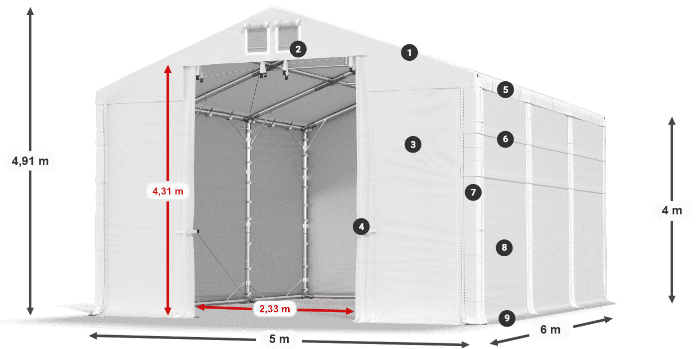 Dach: SD 560 PVC Ściany: MS 580 PVC