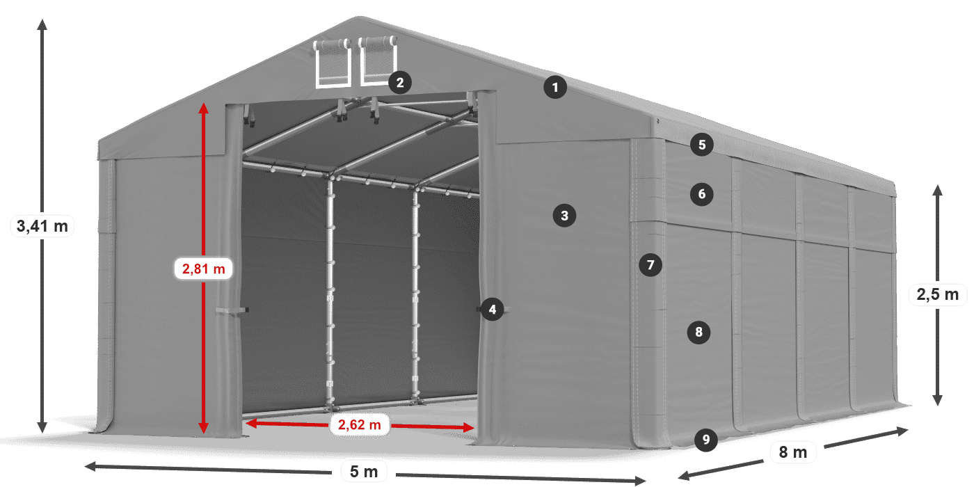 Dach: HFR 750 PVC Ściany: SD 500 PVC