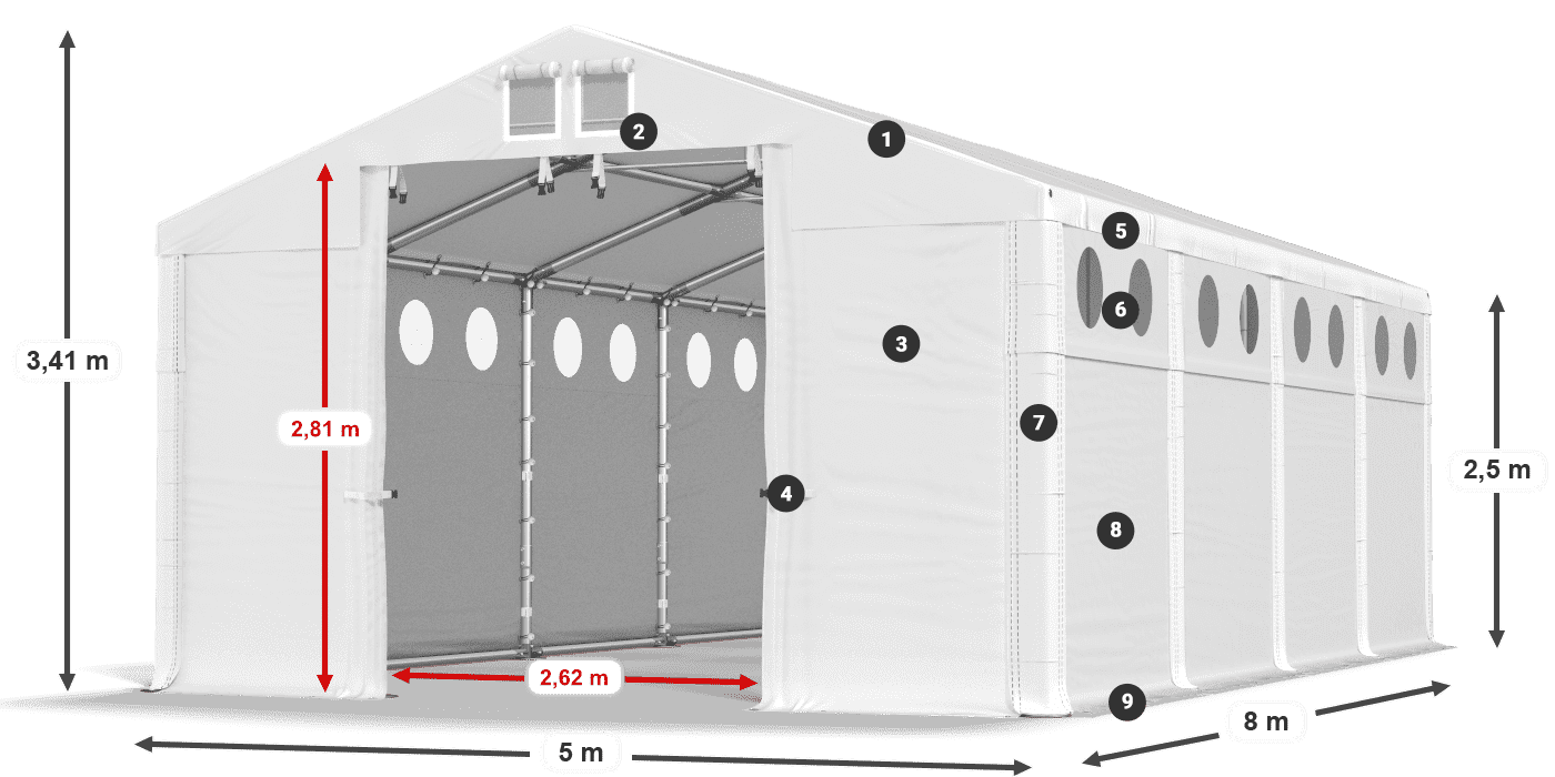 Dach: HFR 750 PVC Ściany: SD 500 PVC