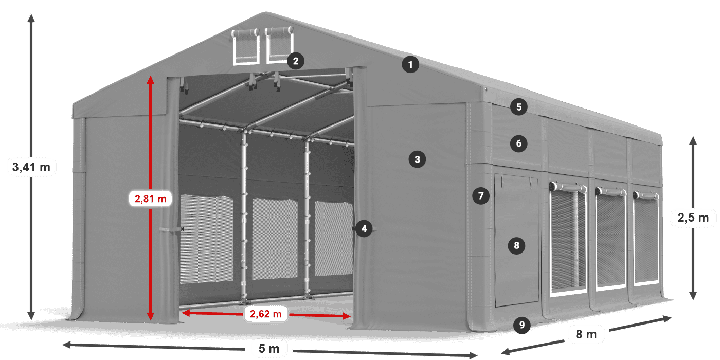 Dach: HFR 750 PVC Ściany: SD 500 PVC
