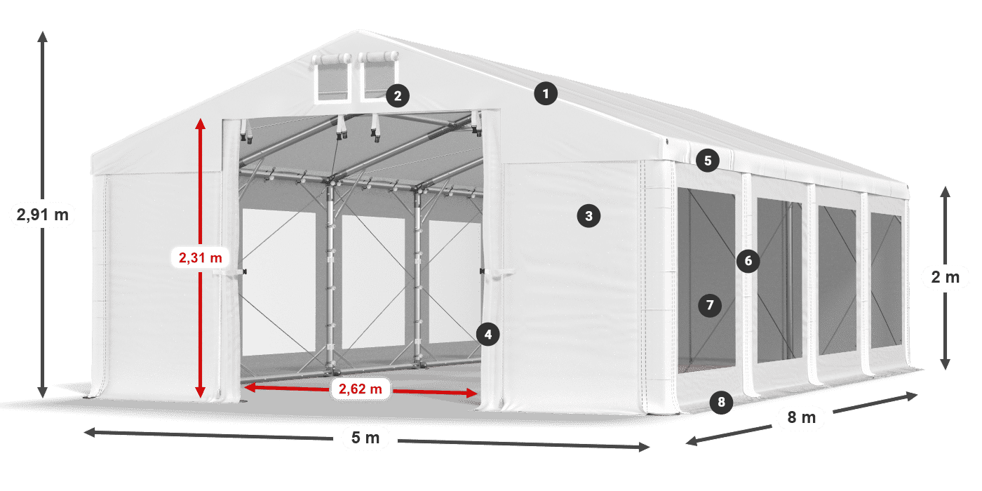 Dach: HFR 750 PVC Ściany: MS 580 PVC