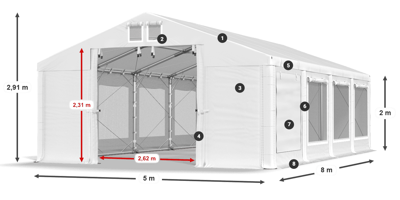 Dach: HFR 750 PVC Ściany: SD 500 PVC
