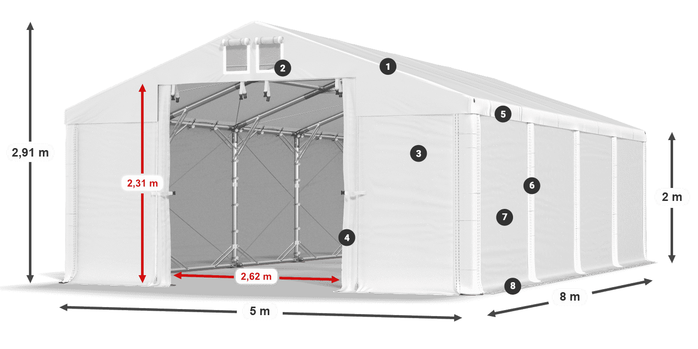 Dach: HFR 750 PVC Ściany: SD 500 PVC