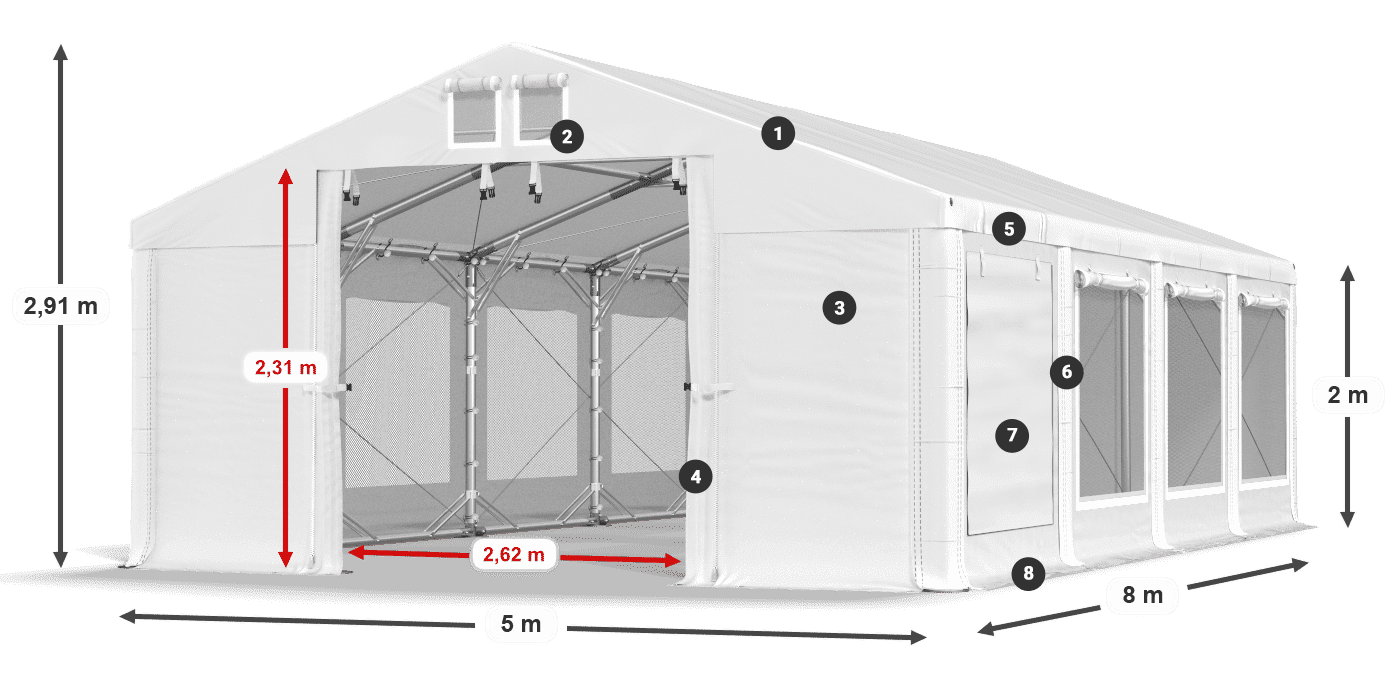 Dach: HFR 750 PVC Ściany: SD 500 PVC