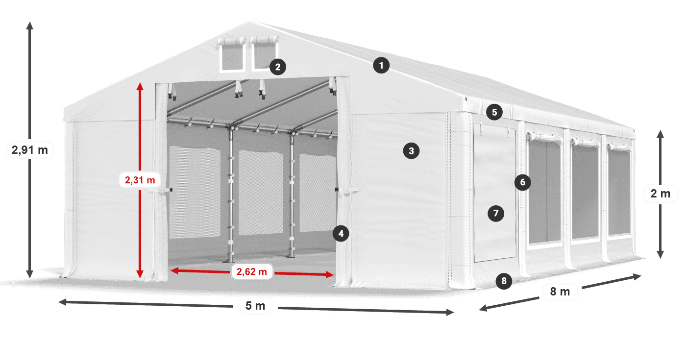 Dach: HFR 750 PVC Ściany: SD 500 PVC