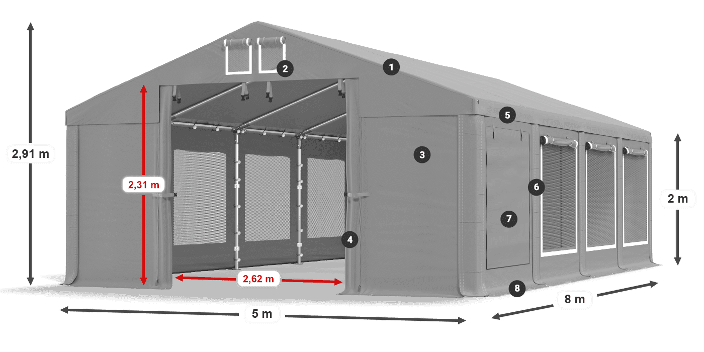 Dach: HFR 750 PVC Ściany: SD 500 PVC