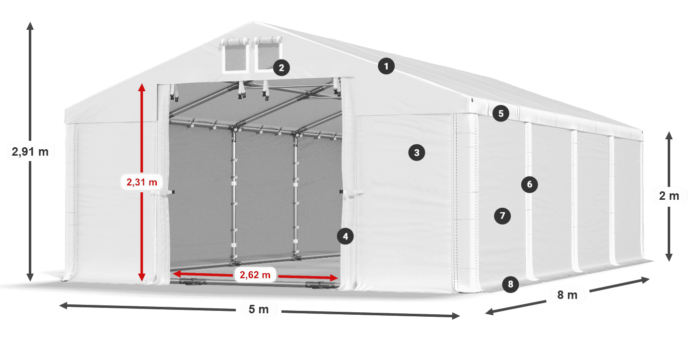 Dach: HFR 750 PVC Ściany: SD 500 PVC