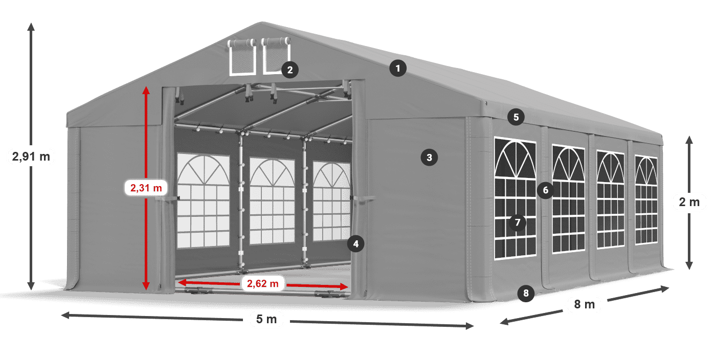 Dach: HFR 750 PVC Ściany: SD 500 PVC