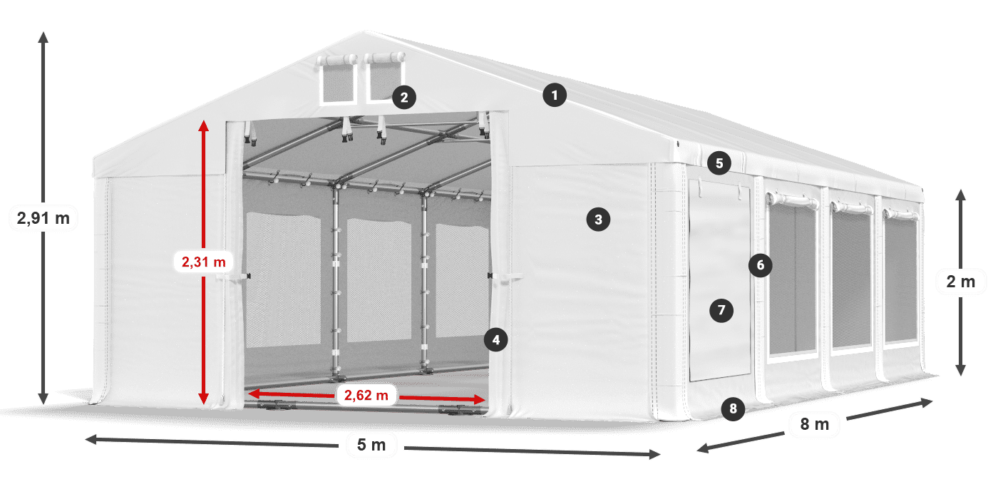 Dach: HFR 750 PVC Ściany: SD 500 PVC