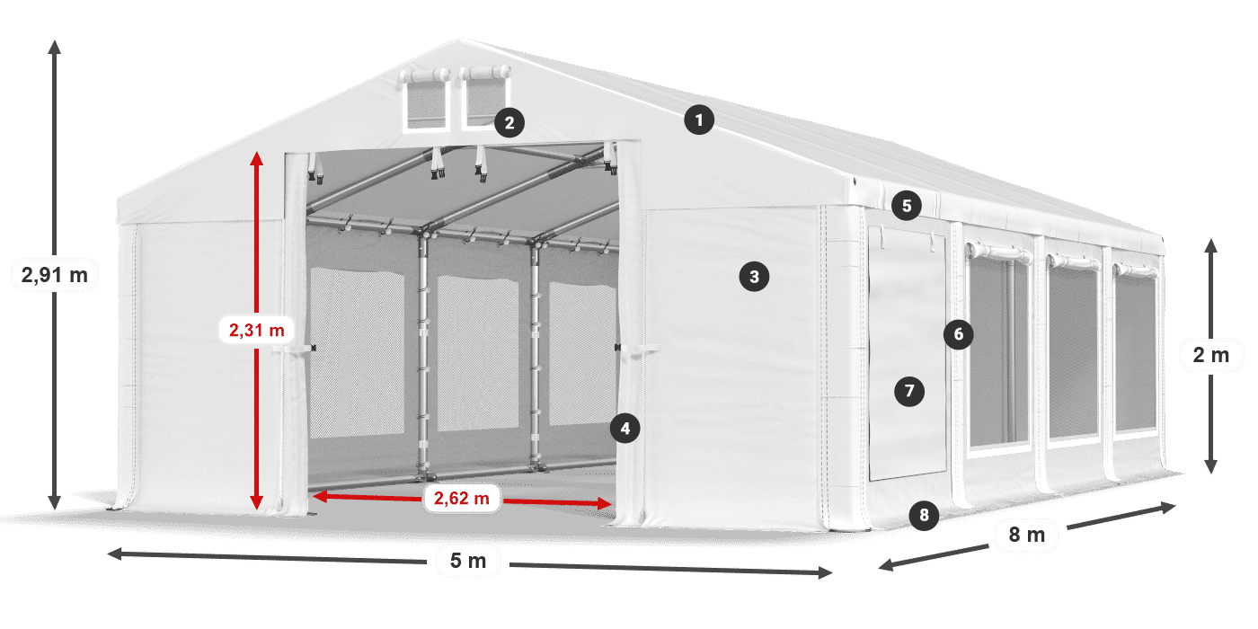 Dach: HFR 750 PVC Ściany: SD 500 PVC