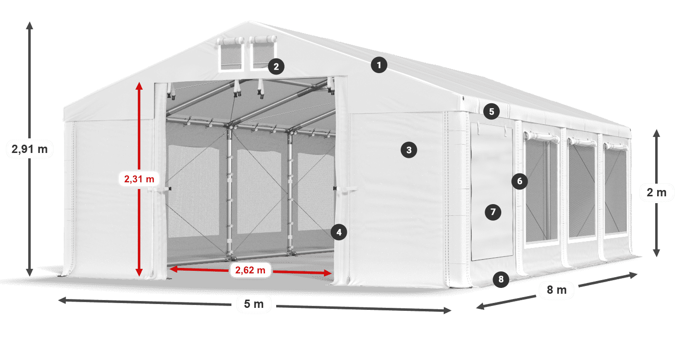 Dach: HFR 750 PVC Ściany: SD 500 PVC