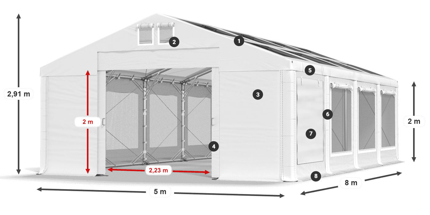 Dach: MS 580 PVC Ściany: SD 500 PVC