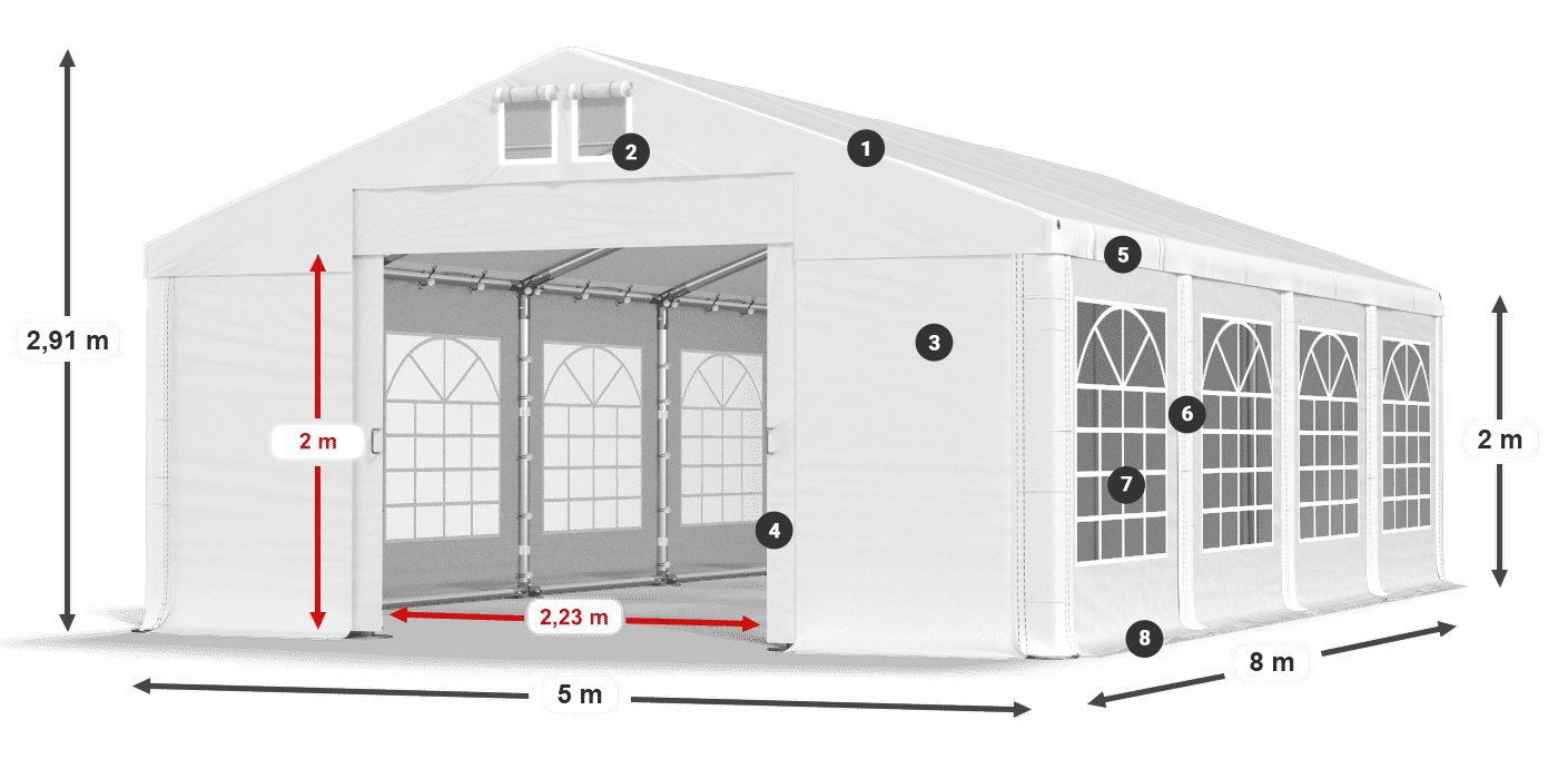 Dach: SD 560 PVC Ściany: FR 620 PVC