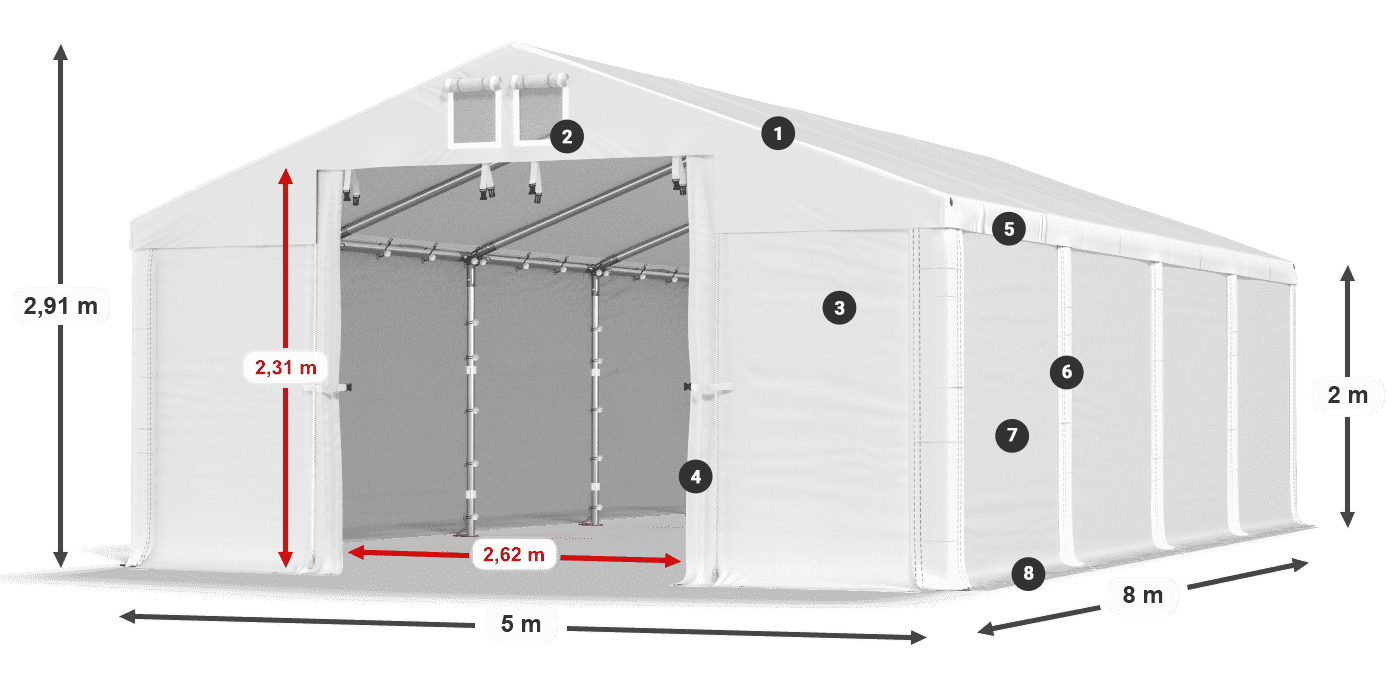 Dach: SD 560 PVC Ściany: HFR 750 PVC