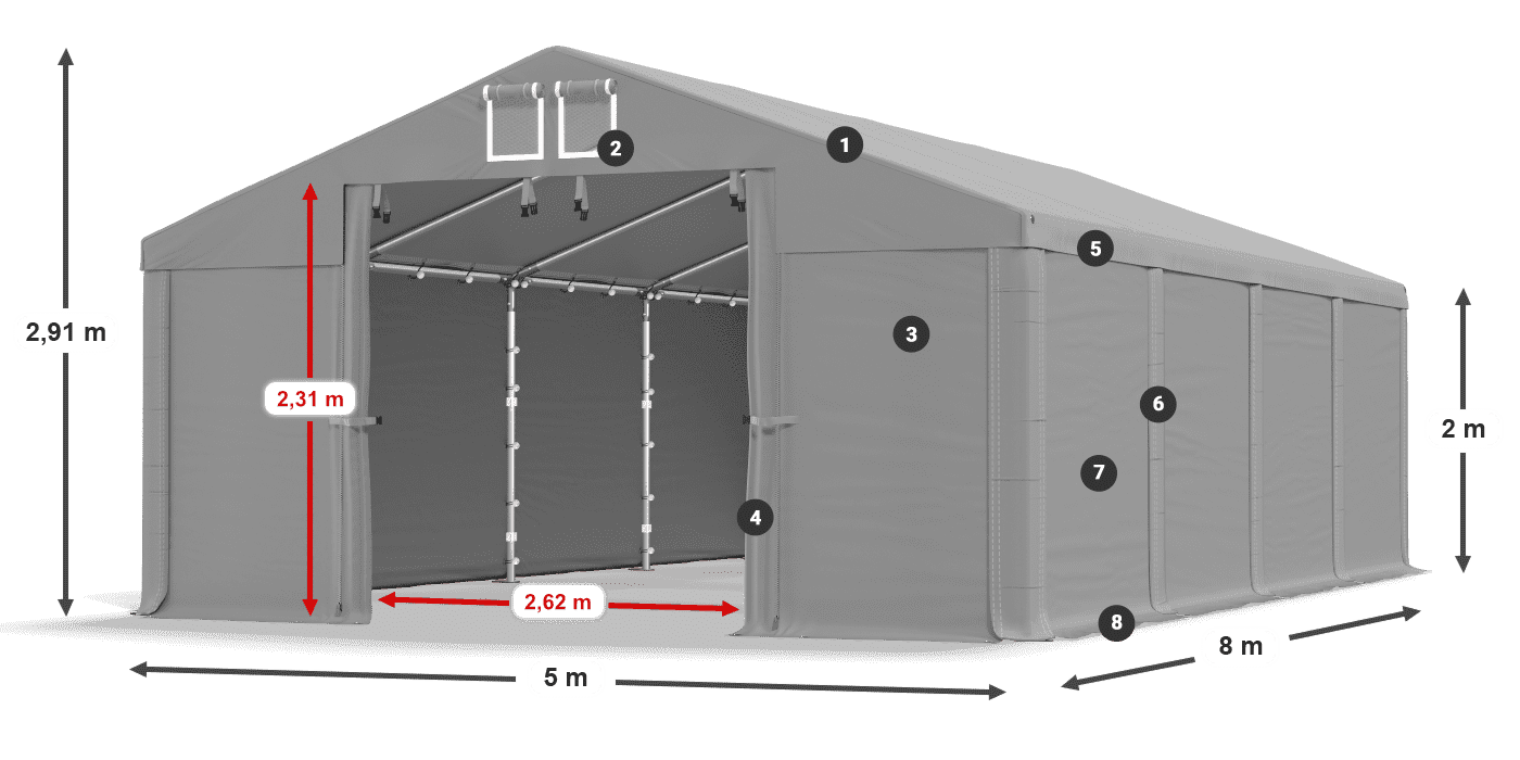 Dach: SD 560 PVC Ściany: HFR 750 PVC