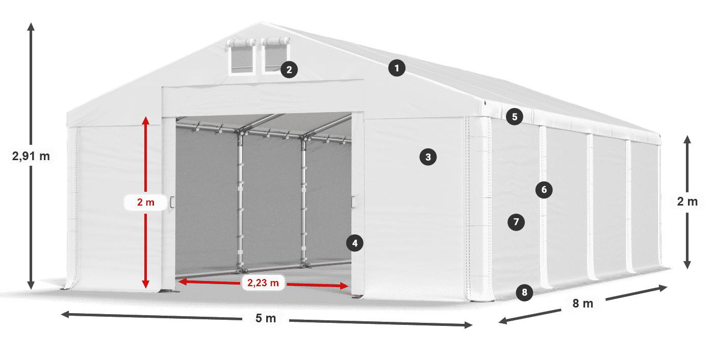 Dach: SD 560 PVC Ściany: HFR 750 PVC