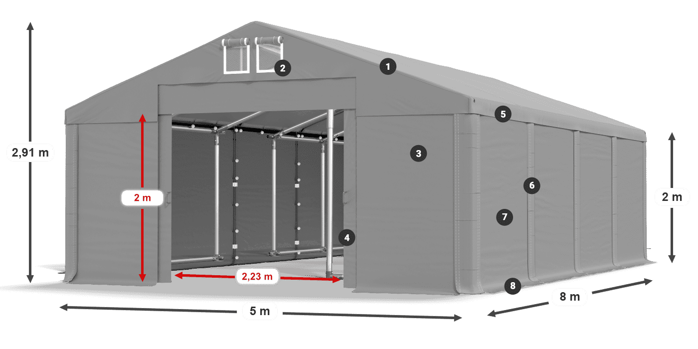 Dach: SD 560 PVC Ściany: HFR 750 PVC