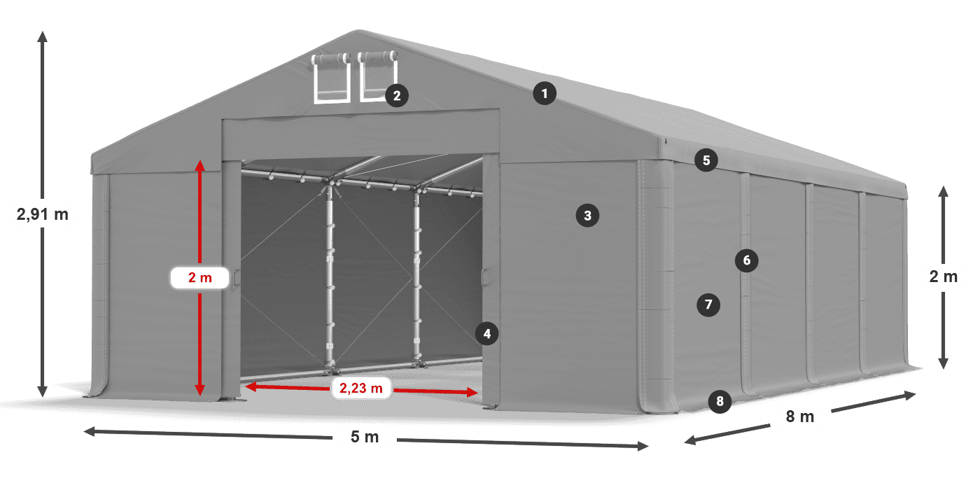 Dach: SD 560 PVC Ściany: HFR 750 PVC