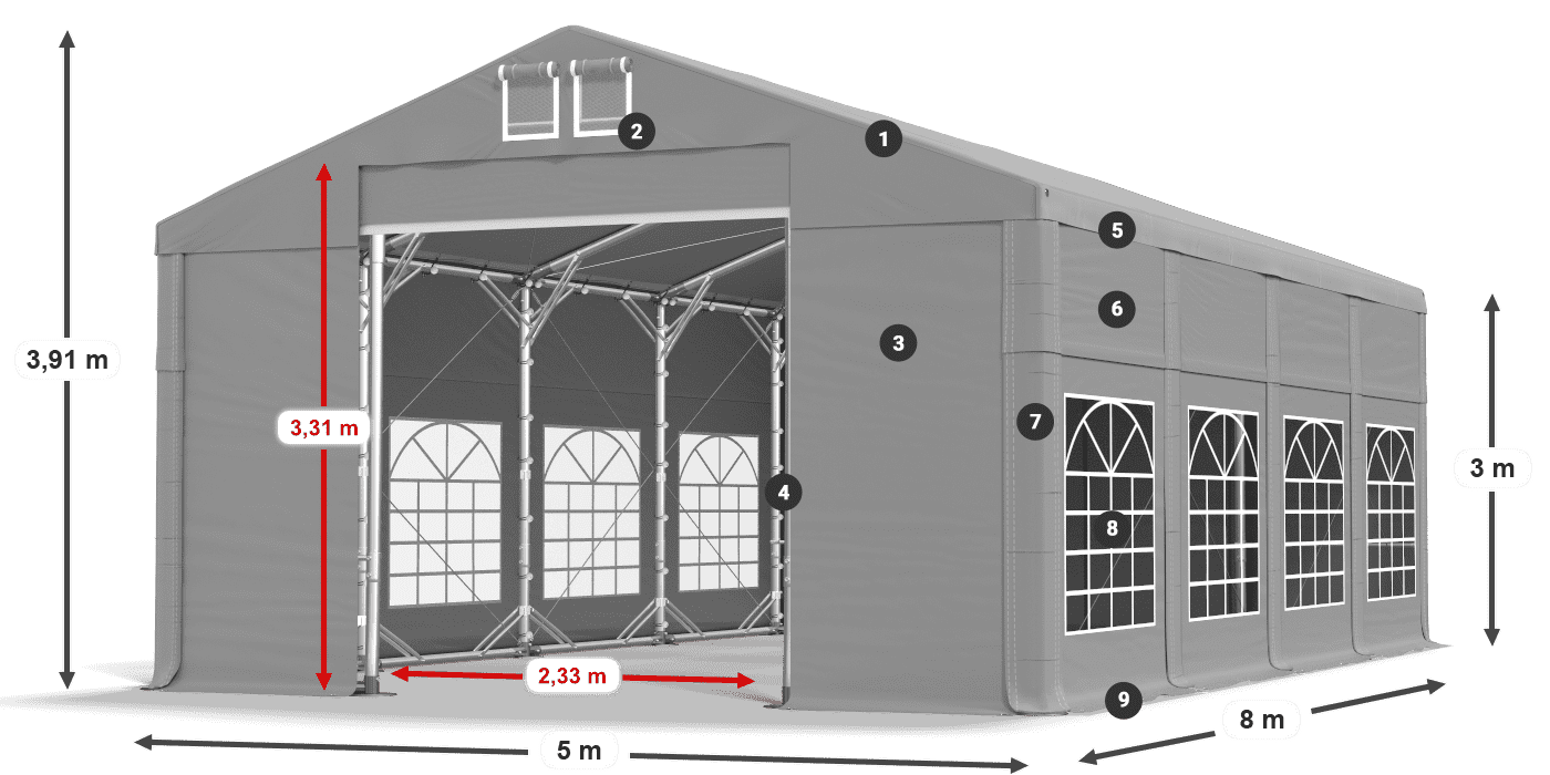 Dach: FR 620 PVC Ściany: SD 500 PVC